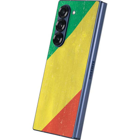 Republic of the Congo Flag Distressed Galaxy Z Fold6 Skin